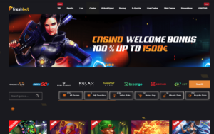 FreshBet Casino Front Page - Betting utan svensk licens